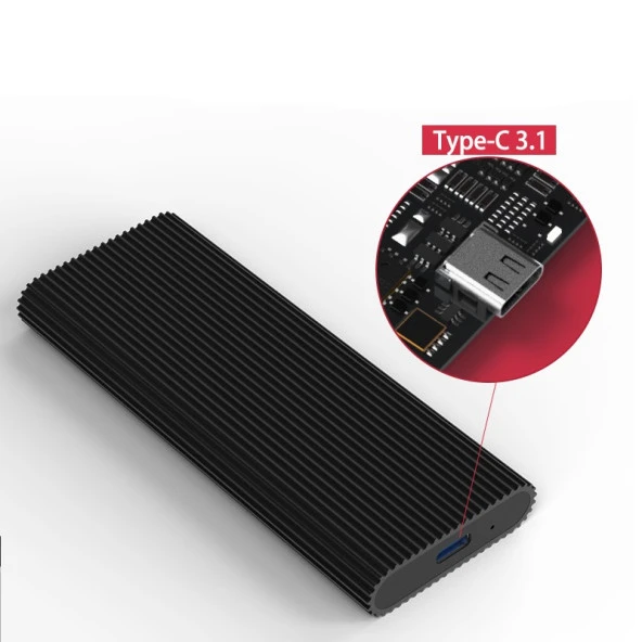 CODEGEN M2 Type-C CDG-SSD-10BC PCIe NVMe M2 Alüminyum Harddisk Kutusu Siyah - Resim 3