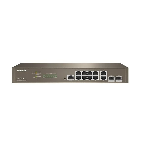 TENDA 10port TEG5312F GIGABIT 2X SFP Yönetilebilir Switch Masaüstü ürün görseli 1