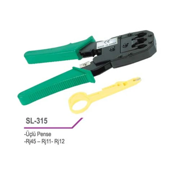 S-LINK SL-315 RJ12,RJ45 Kablo Sıkma Pensesi Yeşil ürün görseli 1