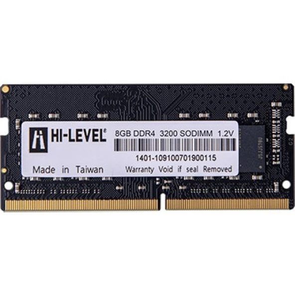 HI-LEVEL 8GB DDR4 3200MHZ NOTEBOOK RAM VALUE HLV-SOPC25600D4/8G ürün görseli 1