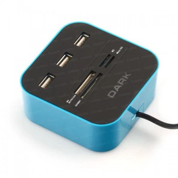 DARK UCR202 PRO DUO DK-AC-UCR202BL Kart Okuyucu USB Çoklayıcı Hub ürün görseli 1