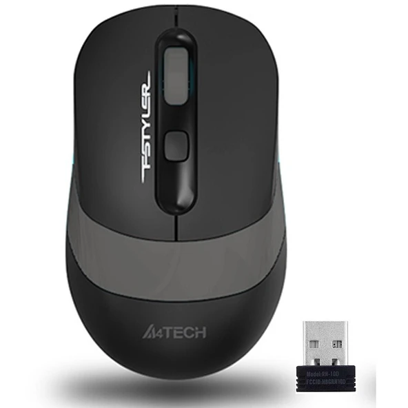 A4 TECH FG10 Kablosuz 2000dpi Optic Siyah/Gri Mouse ürün görseli 1