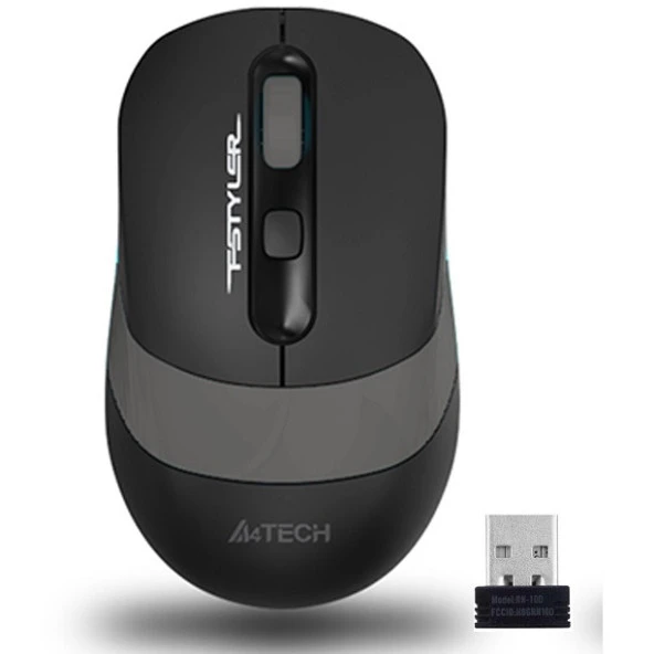 A4 TECH FG10S Kablosuz Sessiz 2000dpi Optic Siyah/Gri Mouse ürün görseli 1