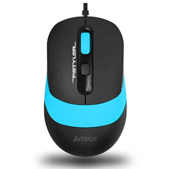 A4 TECH FM10 USB 1600dpi Optic Siyah/Mavi Mouse ürün görseli 1