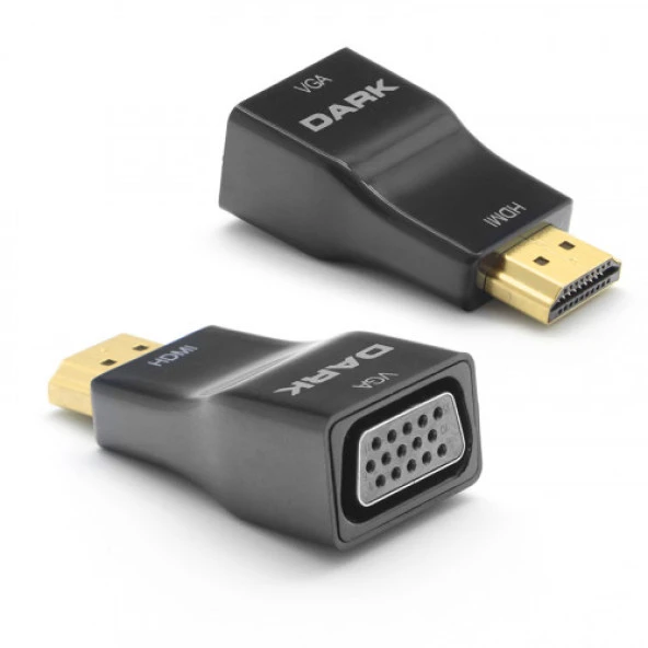DARK DK-HD-AHDMIXVGA5 HDMI-VGA (D) Çevirici Adaptör Siyah ürün görseli 1