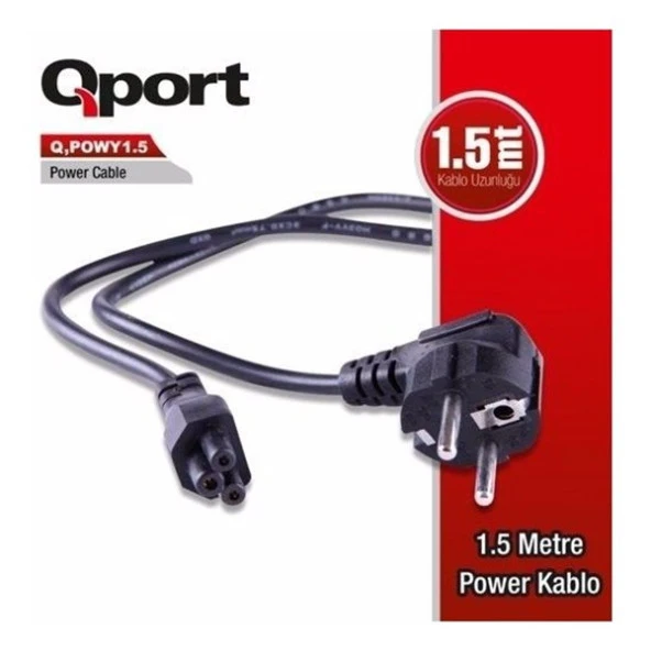 Qport Qport Q-Powy1.5 1.5 Metre Pc Power Kablosu ürün görseli 1