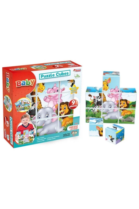 Baby Puzzle Cubes 9 Parça ürün görseli 1