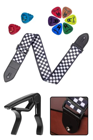 Midex SR-11WB-PAK Desenli Gitar Omuz Askısı Metal Capo ( 2 Pena Kutusu 6 Pena ) ürün görseli 1