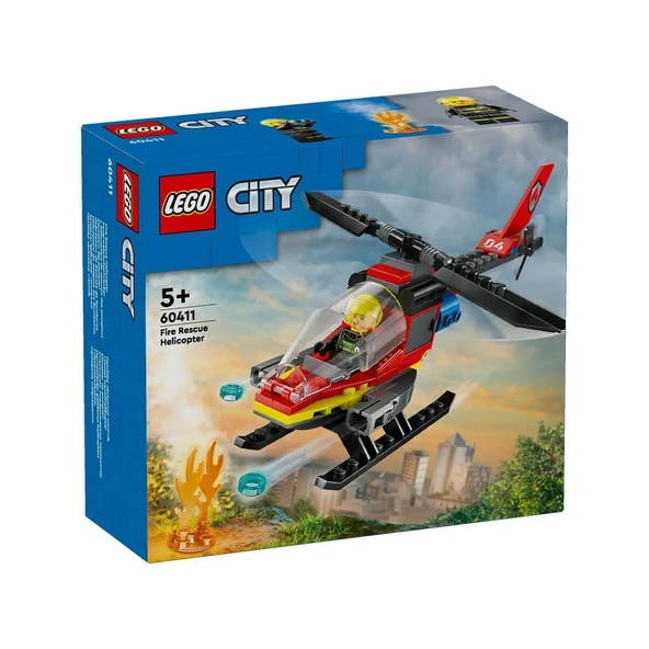 60411 Lego City İtfaiye Kurtarma Helikopteri 85 parça +5 yaş ürün görseli 1