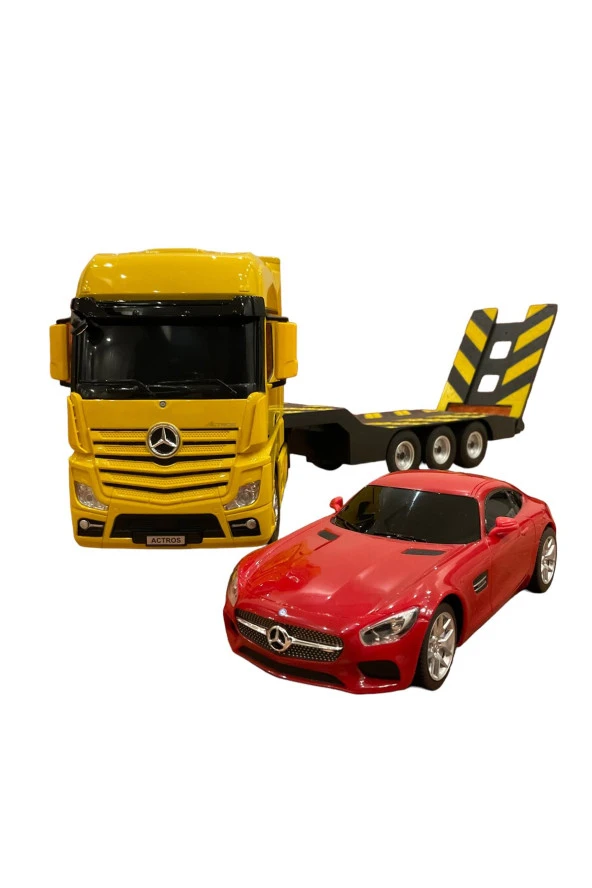 Rastar R/C Uzaktan Kumandalı Mercedes Actros Tır + AMG GT Araba - Sarı ürün görseli 1
