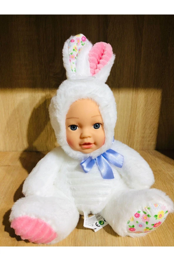 Peluş Bebek Yüzlü Tavşan 35  cm ürün görseli 1