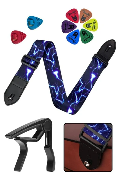 Midex SR-11BL-PAK Desenli Gitar Omuz Askısı Metal Capo ( 2 Pena Kutusu 6 Pena ) ürün görseli 1