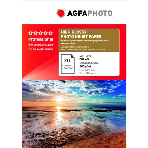 Agfa Photo İnkjet Kağıt A3 Glossy(Parlak) ürün görseli 1