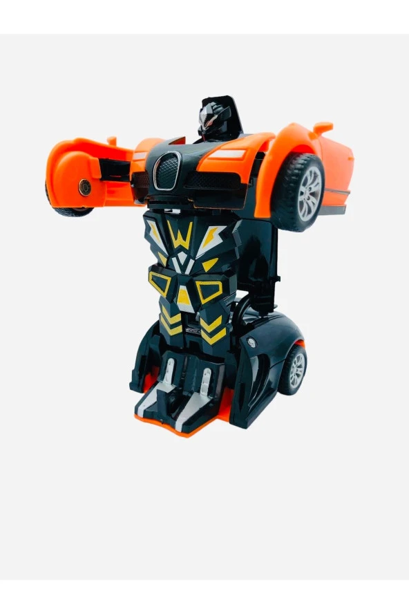 Robota Dönüşebilen Bugatti Araba Turuncu Renk ürün görseli 1