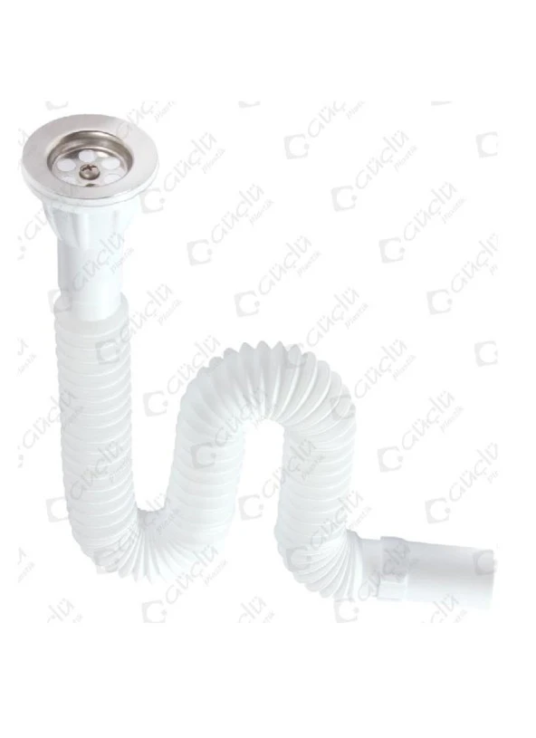 GÜÇLÜ PLASTİK 85*32 SABİT KAFALI KÖRÜKLÜ SİFON (PASLANMAZ) GP1107 ürün görseli 1