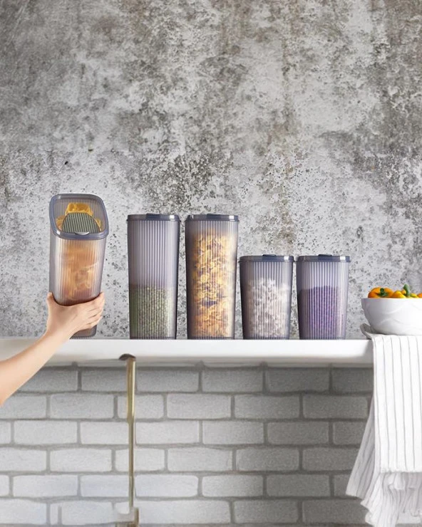 4'lü Erzak Kabı, Saklama Kabı Seti - Plastik Erzak Kabı Takımı - 2.5 Litre, 4 Litre ürün görseli 1