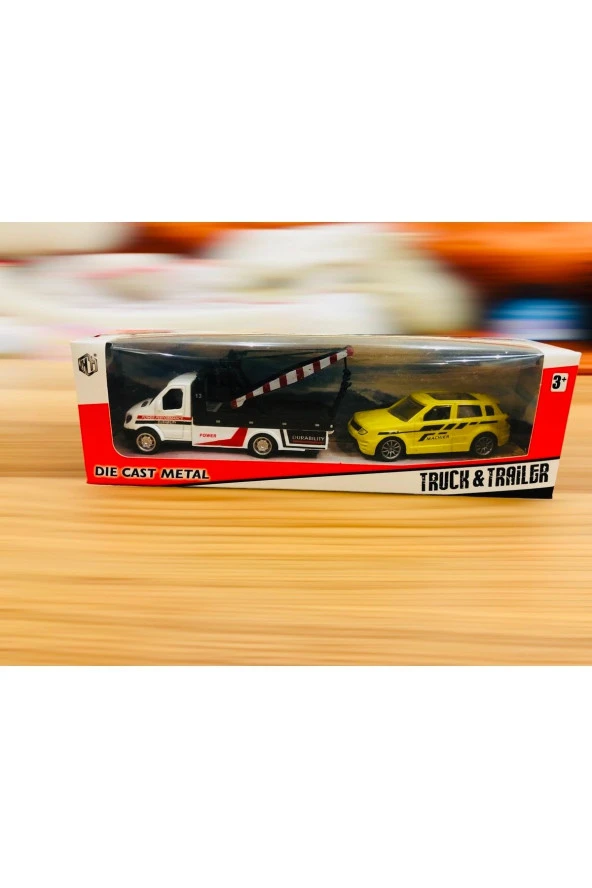 Die Cast Oyuncak Metal Arabalı Çekici Araç - Resim 6