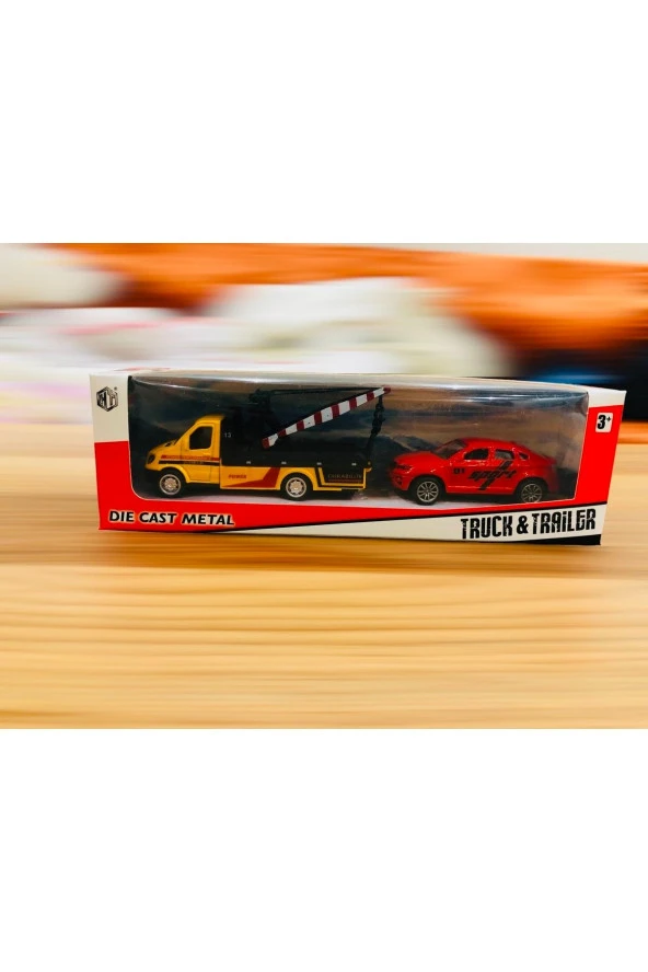 Die Cast Oyuncak Metal Arabalı Çekici Araç - Resim 8