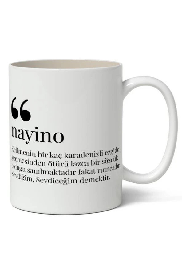 Nayino Kelime Anlamı Baskılı Kupa Bardak Baskılı Kahve Kupa Bardak ürün görseli 1