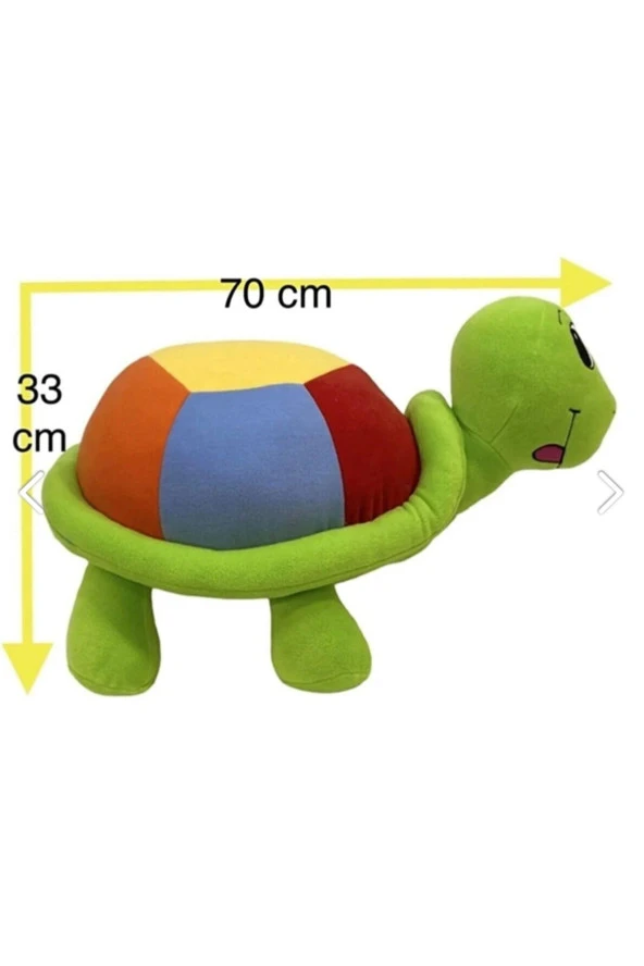 Renkli Tosbik Sevimli Dev Boy Kaplumbağa Peluş 70 Cm ürün görseli 1