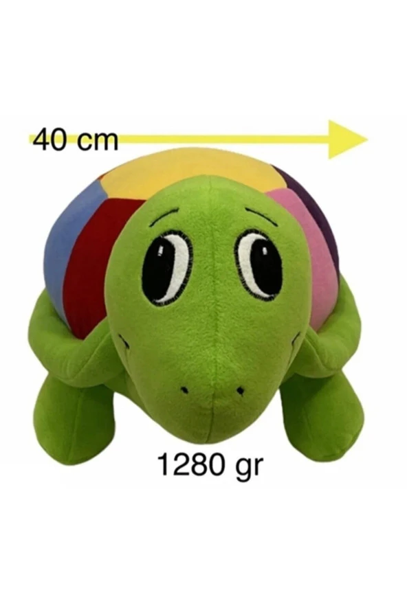 Renkli Tosbik Sevimli Dev Boy Kaplumbağa Peluş 70 Cm - Resim 2