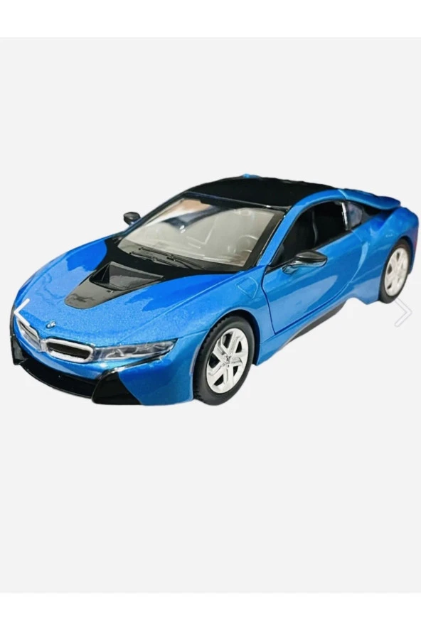 Bmw I8 Coupe - 1/24 7inch Mavi Lisanslı Metal Model Araba Koleksiyon ürün görseli 1