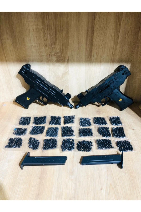 Boncuklu 2 adet Uzi Silah + 21 Paket Mermi ürün görseli 1