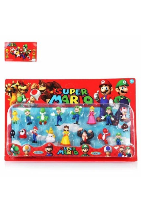 Süper Mario Oyuncak Figürleri Full Set 17 Parça Luigi Ve Mario ürün görseli 1