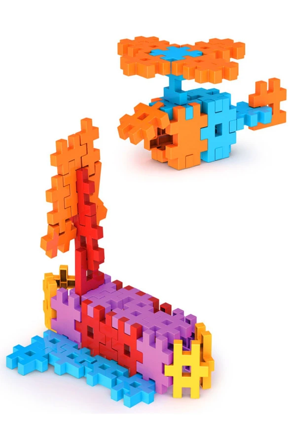 Fun Fun Puzzle Inşa Lego Yapı Bloklar 128 Parça - Resim 5
