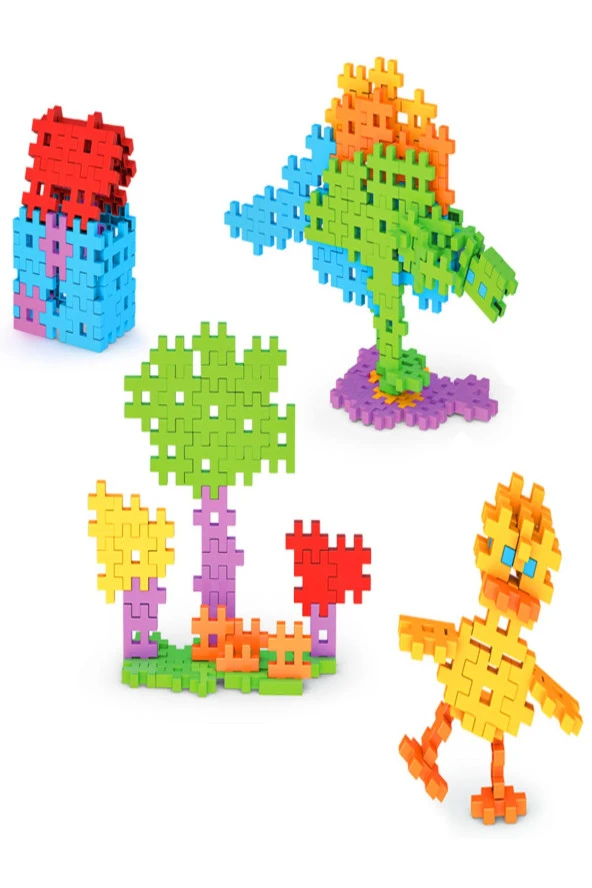 Fun Fun Puzzle Inşa Lego Yapı Bloklar 128 Parça - Resim 7