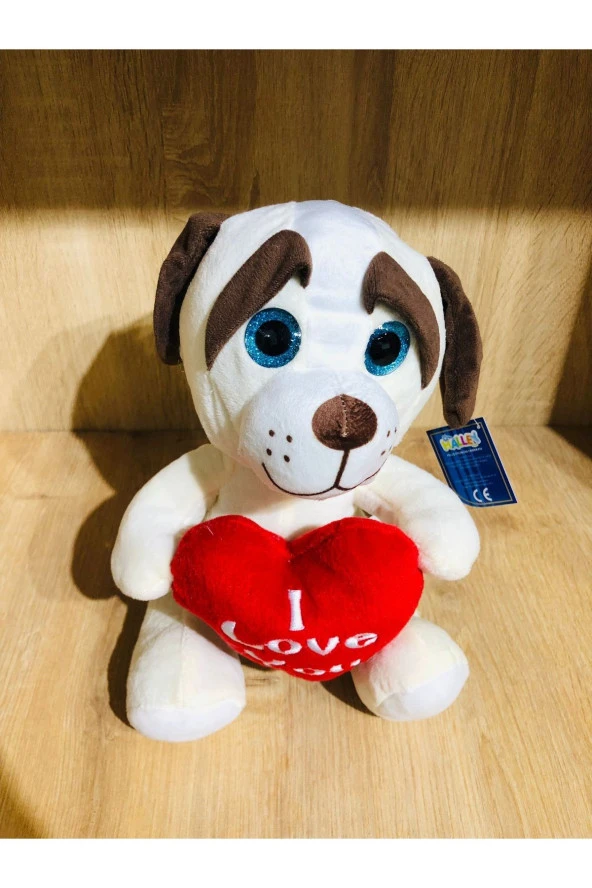 Köpek peluş 23 cm l love you kalpli ürün görseli 1