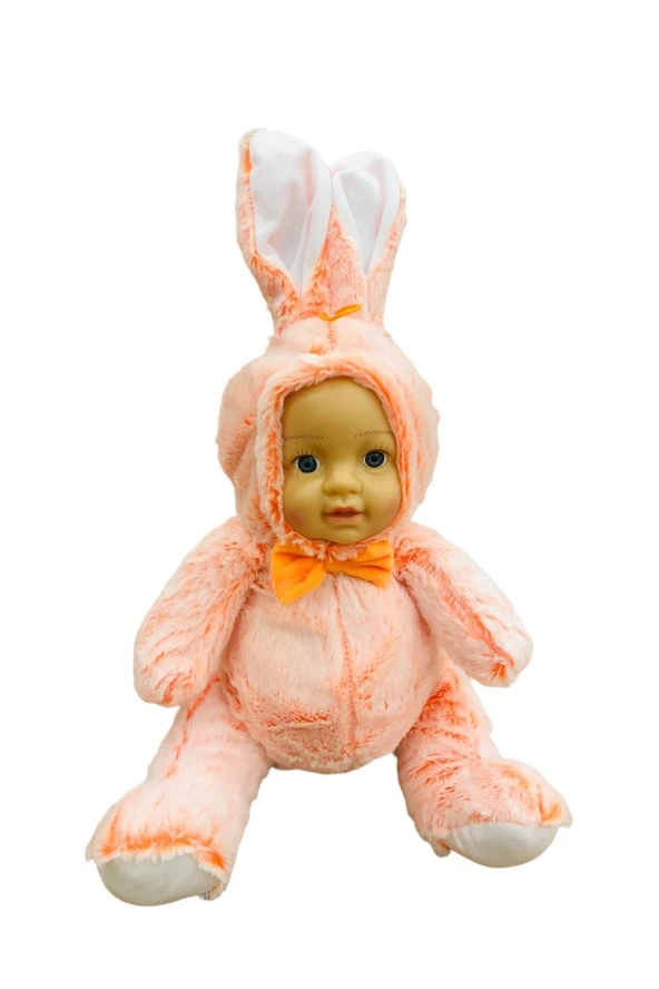 Bebek Yüzlü Peluş Tavşan 60 Cm Turuncu ürün görseli 1