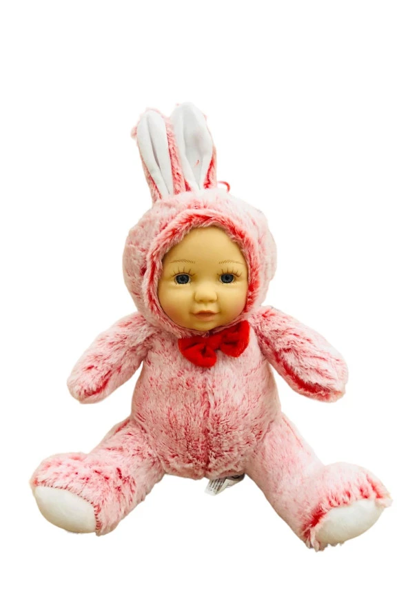Bebek Yüzlü Peluş Tavşan 45 Cm Kırmızı ürün görseli 1