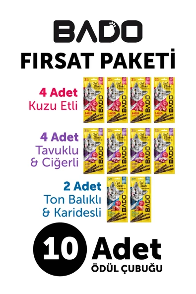 Bado Kedi Ödül Çubuğu Karma Paket 3x5gr 10Lu ürün görseli 1