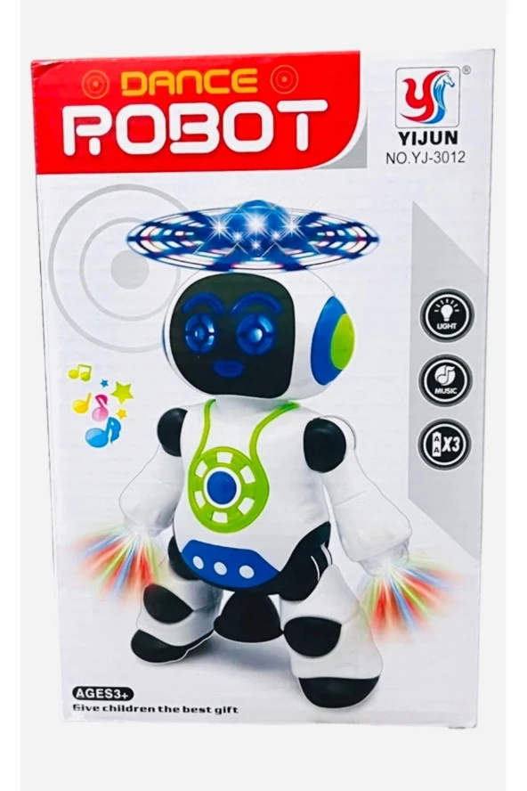 Robot 20 cm Pervaneli Işıklı ve Müzikli Dans Eden Çarp Dön robot ürün görseli 1