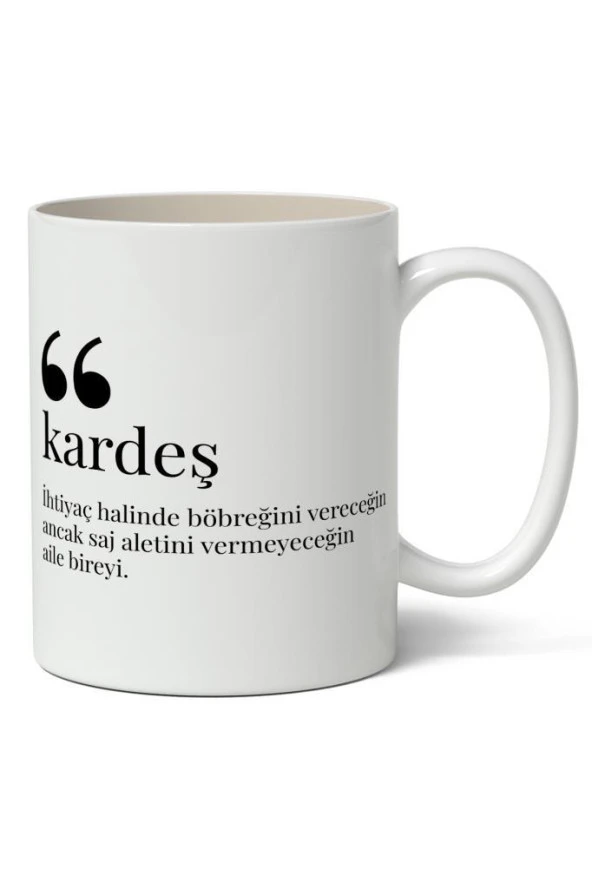 Kardeş Kelime Anlamı Baskılı Kupa Bardak Baskılı Kahve Kupa Bardak ürün görseli 1