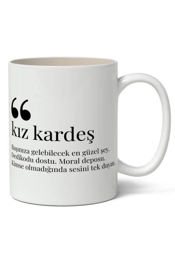 Kız Kardeş Kelime Anlamı Baskılı Kupa Bardak Baskılı Kahve Kupa Bardak ürün görseli 1