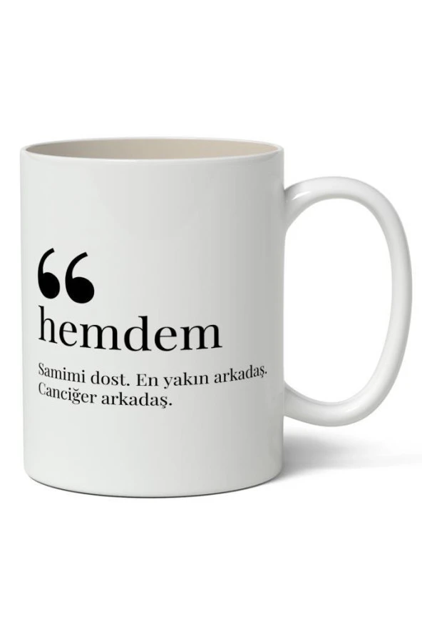Hemdem Kelime Anlamı Baskılı Kupa Bardak Baskılı Kahve Kupa Bardak ürün görseli 1