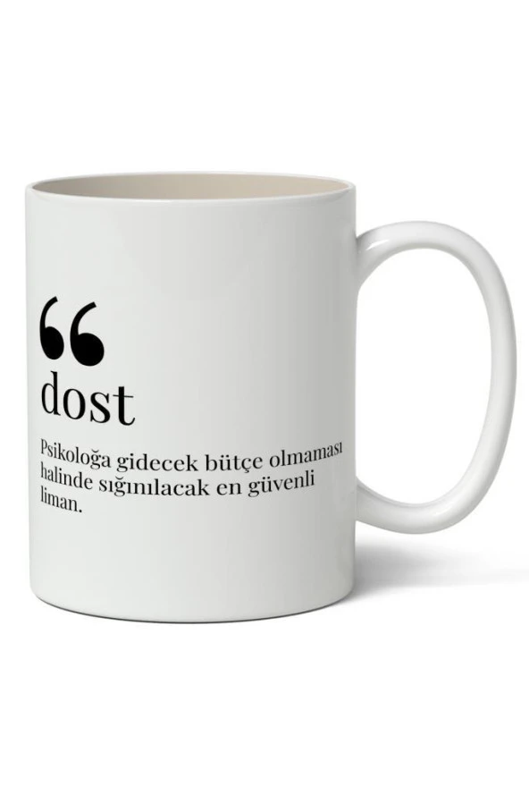 Dost Kelime Anlamı Baskılı Kupa Bardak Baskılı Kahve Kupa Bardak ürün görseli 1