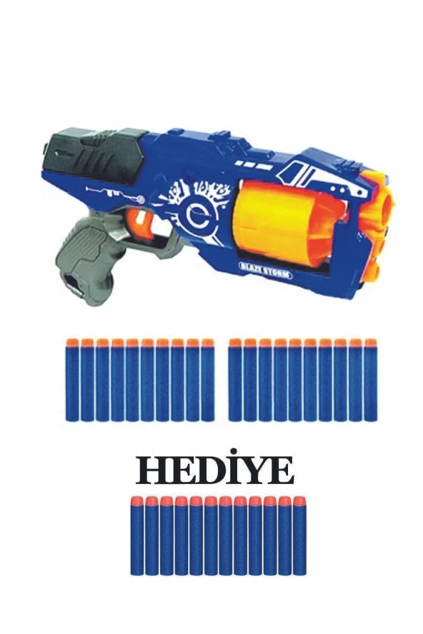 Nİşancı 2 Nerf Silah Sünger Mermi Atan Hot Fire Nişancı-2 Oyuncak Tabanca + 20 Adet HEDİYE Mermi ürün görseli 1