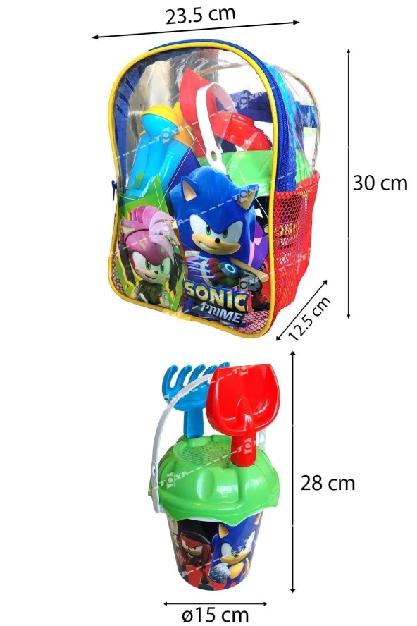 Kova Set Sırt Çantalı 8 Parça Pj Masks Plaj Deniz Kum Kovası  Seti Pijamaskeliler Lisanslı Oyuncak ürün görseli 1