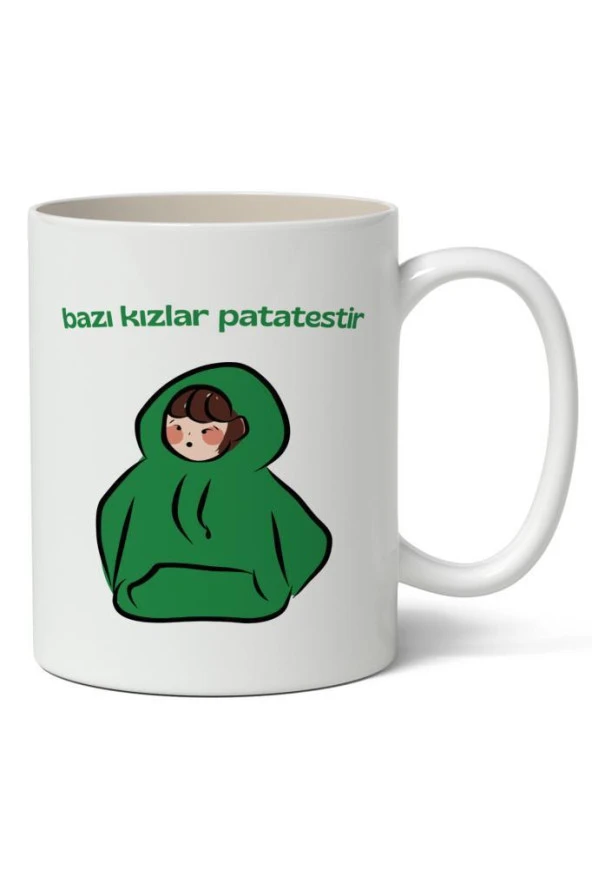 Bazı Kızlar Patatestir Baskılı Kupa Bardak Baskılı Kahve Kupa Bardak ürün görseli 1