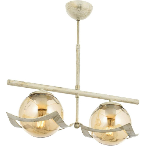 AVONNI AV-4117-2BY Beyaz Boyalı Modern Avize E27 Metal Cam 50x25cm ürün görseli 1