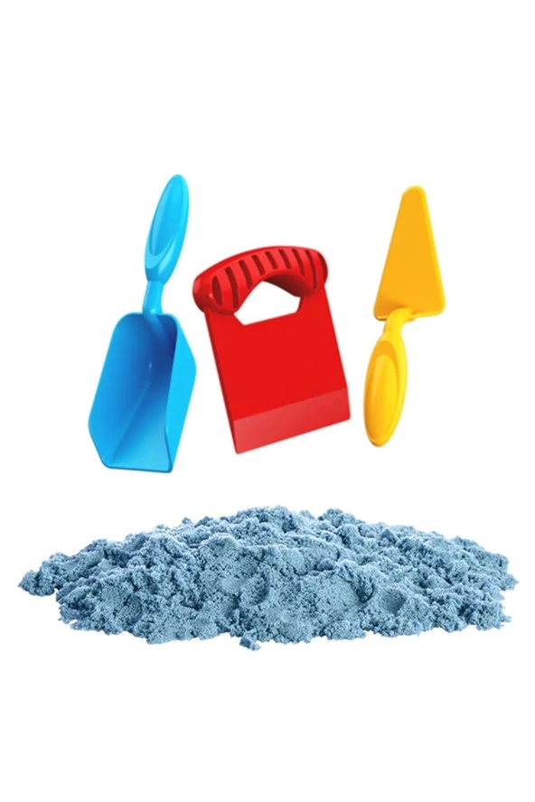 Eğitici Kinetik  Kum Aksesuarlı Kinetik Oyun Kumu (1000 Gr.)  Art Sand Kumu-MAVİ ürün görseli 1