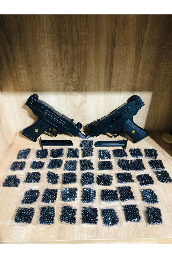 Boncuklu 2 adet Uzi Silah + 42 Paket Mermi ürün görseli 1