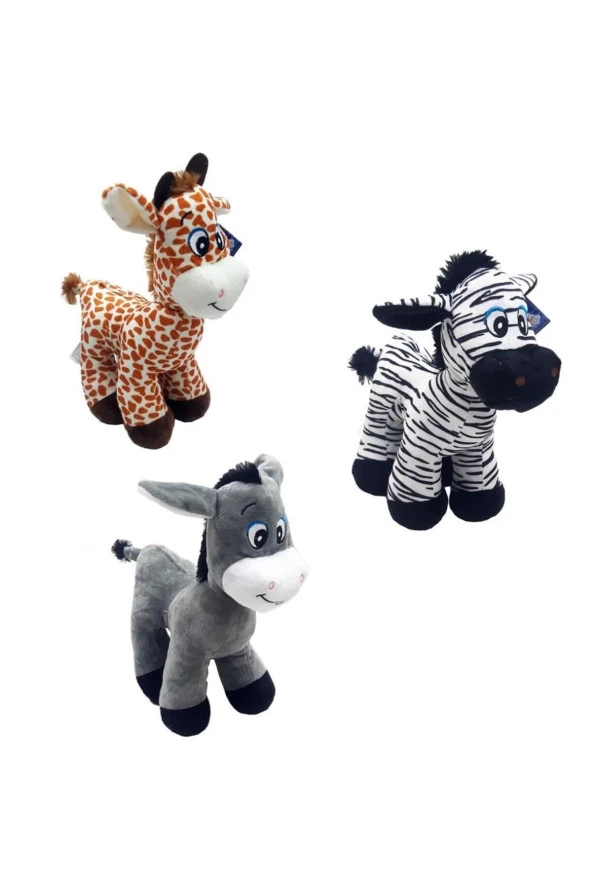 Halley Asorti Peluş Eşek Zebra Zürafa 30 Cm 62896 ürün görseli 1