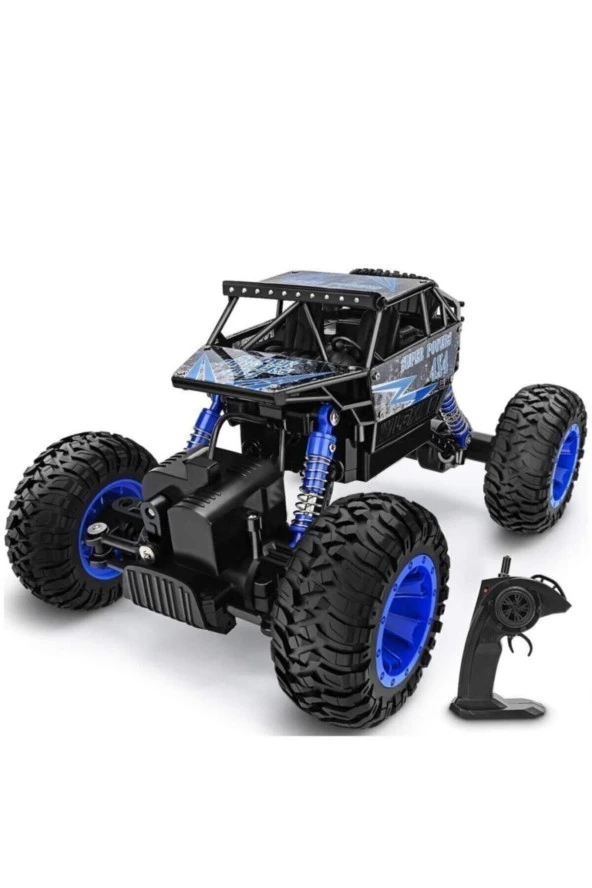 Rock Crawler Uzaktan Kumandalı Jeep Oyuncak Araba 1:18 Ölçek Mavi ürün görseli 1