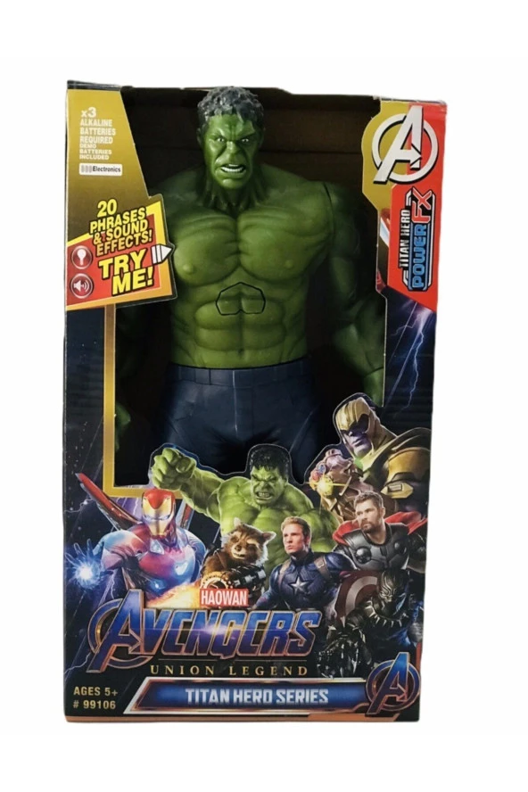 Süper Kahraman Hulk Sesli Figür 30 cm Oyuncak - Resim 3