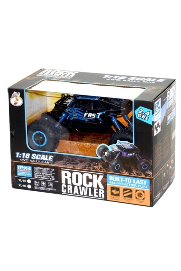 R/c 1:18 Rock Crawler 4x4 Wd Uzaktan Kumandalı Araba Buggy Jeep ürün görseli 1