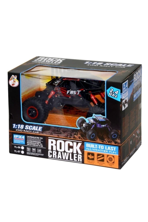 R/c 1:18 Rock Crawler 4x4 Wd Uzaktan Kumandalı Araba Buggy Jeep - Kırmızı ürün görseli 1
